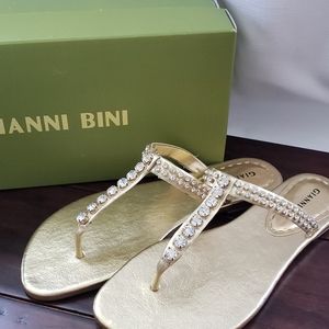 GIANNI BINI BINGLY GOLD SANDLES